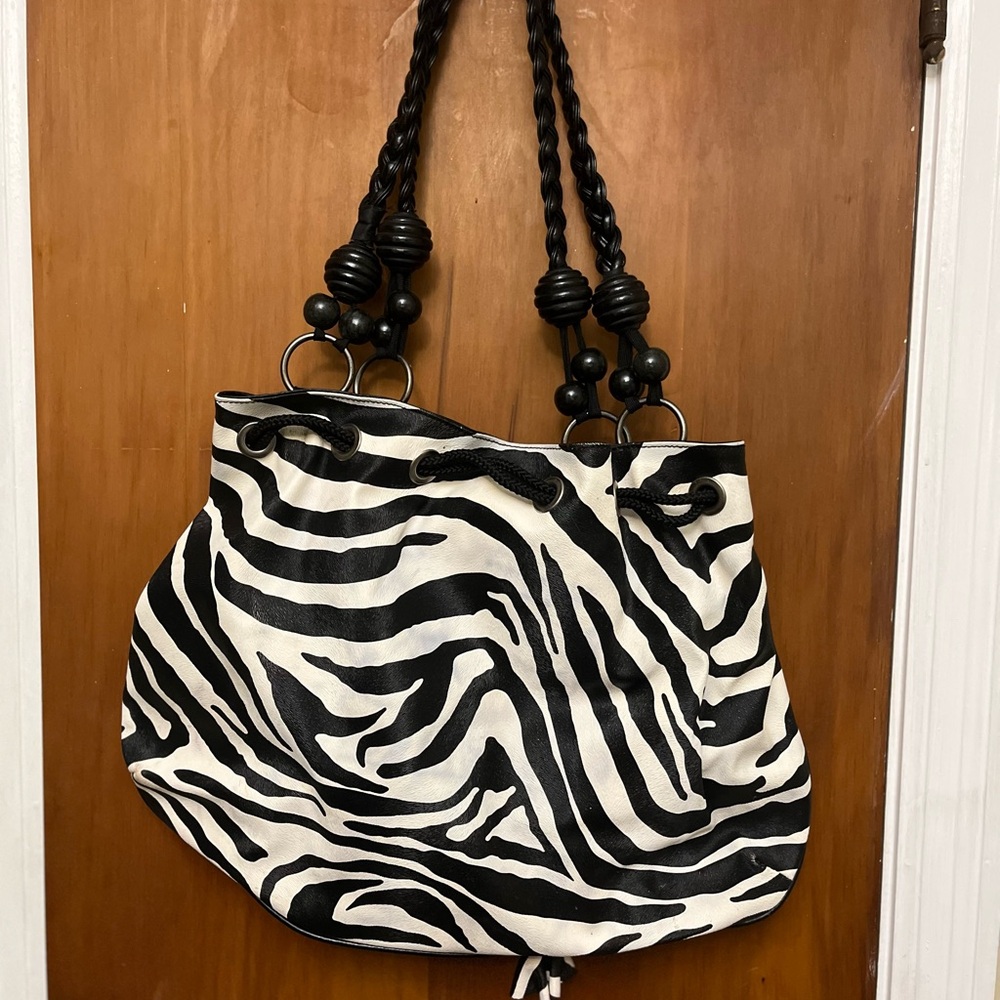 Bueno Purse Zebra Print Black and White